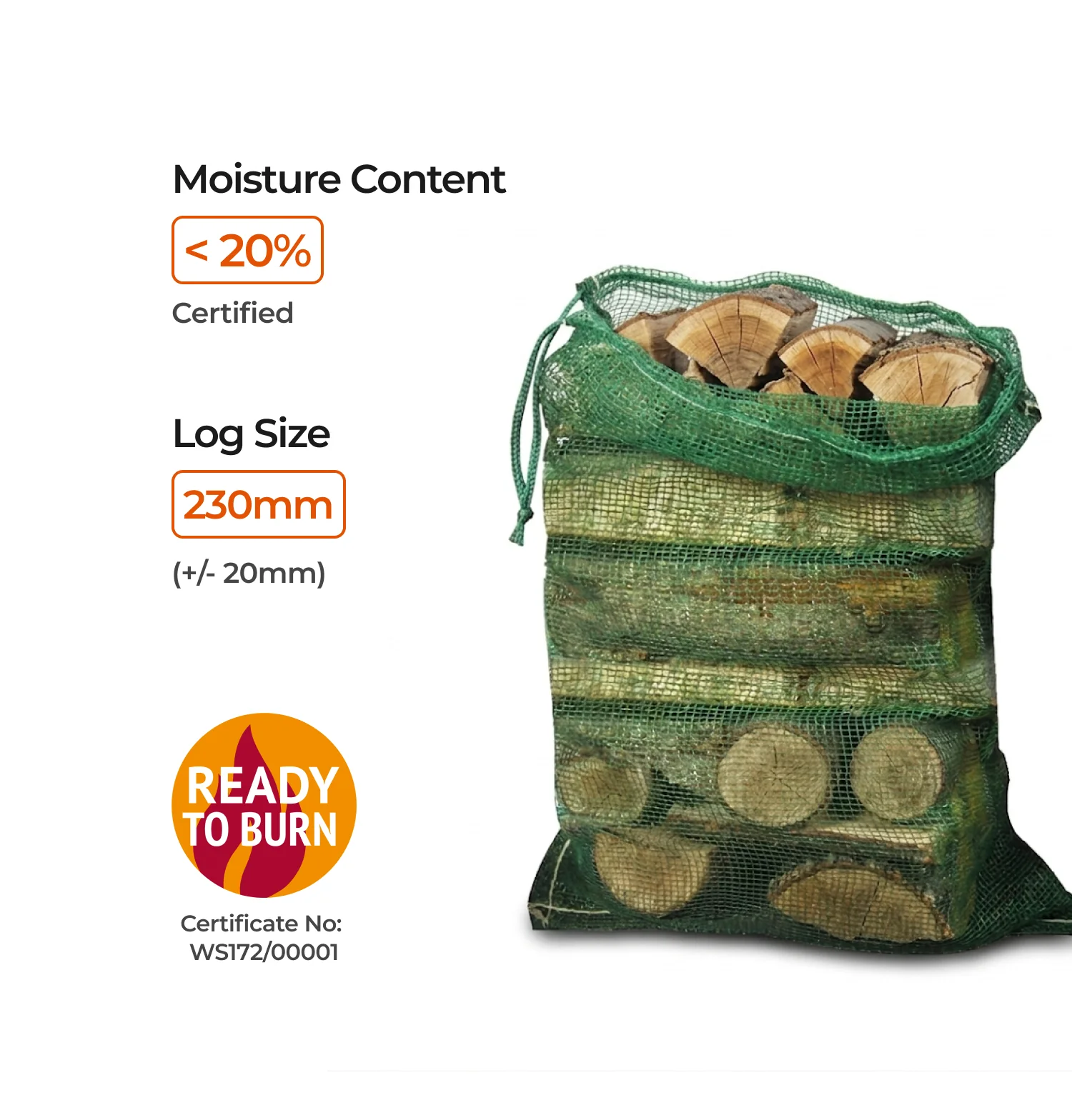 Kiln Dried Hardwood Logs - 30 Litre log Nets - Image 5